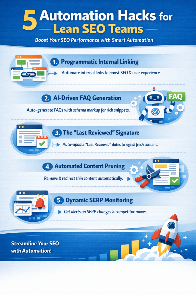 5 Automation Hacks for Lean SEO Teams - an infographic