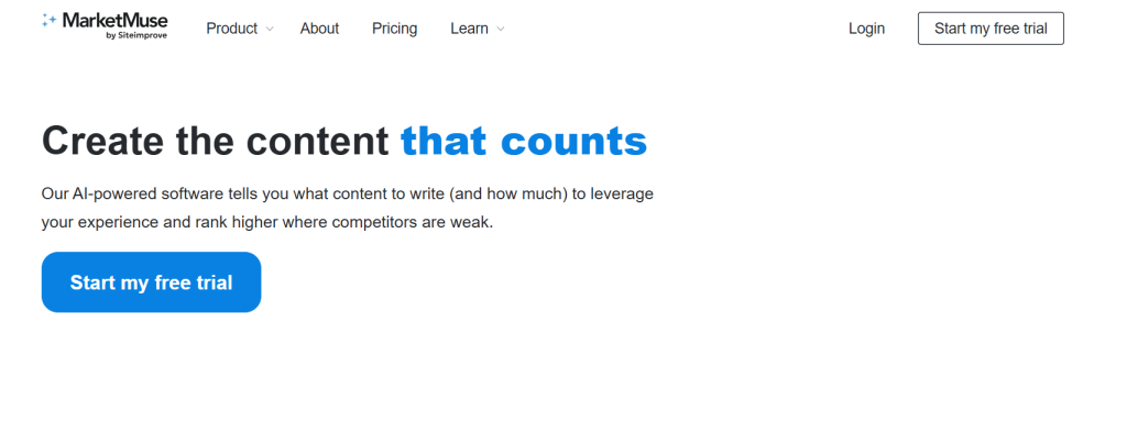 Marketmuse home page