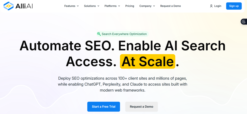 Alli AI home page