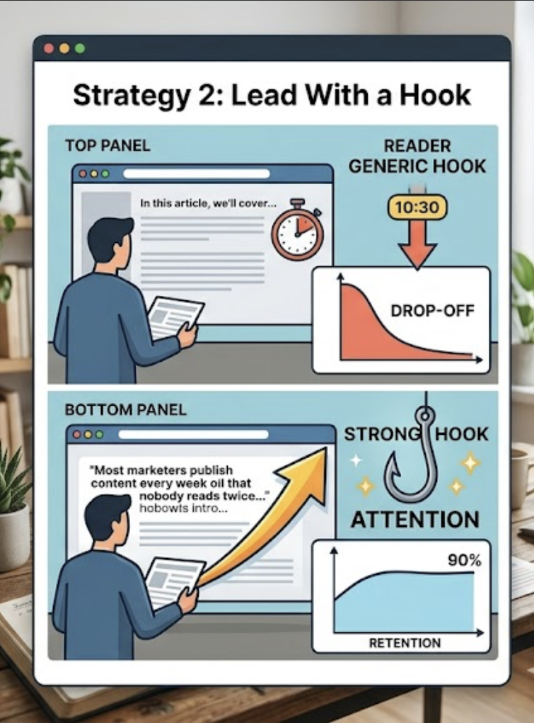 strategy 2 lead with a hook