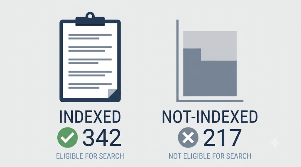 Google Search Console indexing report used during an SEO audit crawlability check