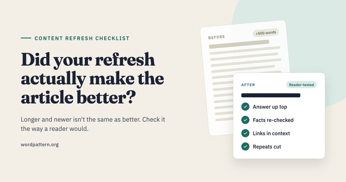 How to Tell If a Content Refresh Actually Made Your Article Better?