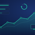 Illustration of a rising rank-tracking chart with refresh, desktop, mobile and location icons.